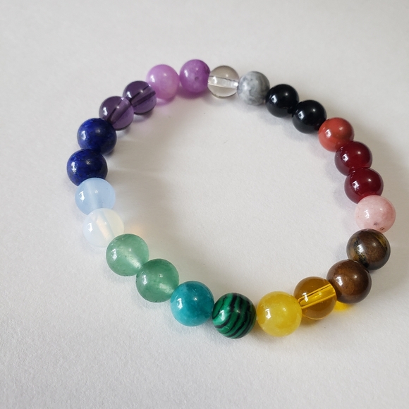 healing 7 chakra beads Stratchy Bracelet yoga stone - Picture 3 of 7